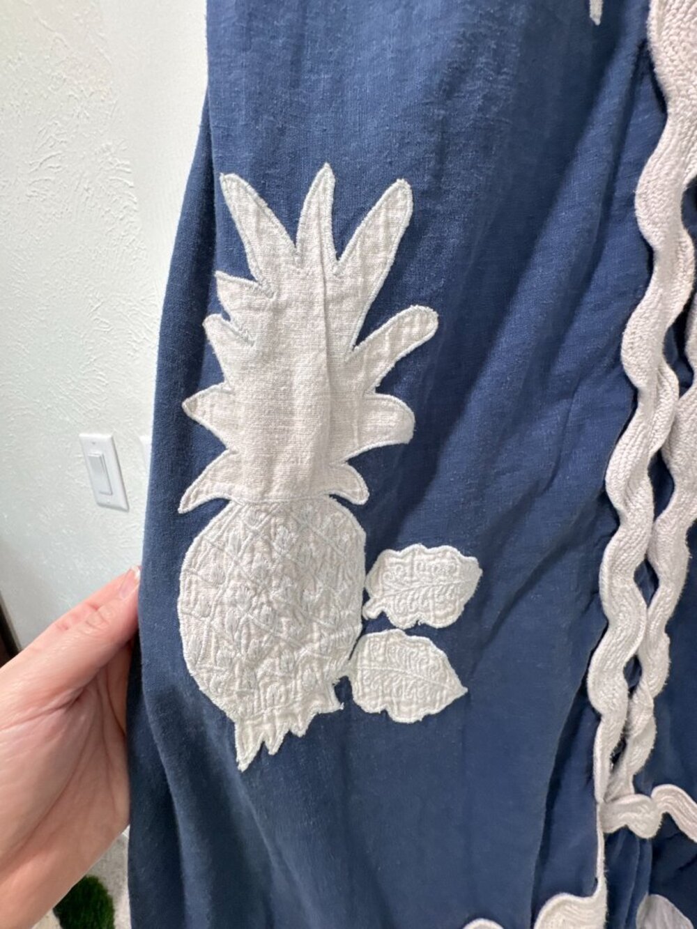Farm Rio Flounce Embroidered Maxi Dress Small Linen Blend - Picture 13 of 14
